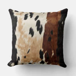 Westernt bruna Cream Cowhide Animal Kudde