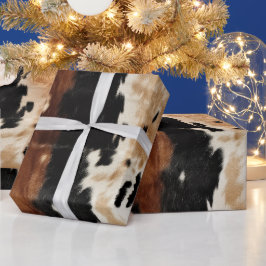Westernt bruna Cream Cowhide Animal Presentpapper