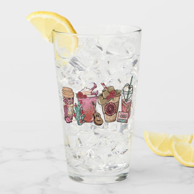 Westernt Cowboytema för kaffefen Älskare Glaskopp (Framsida Ice)