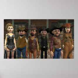 Westernt folk - stort Färg Poster