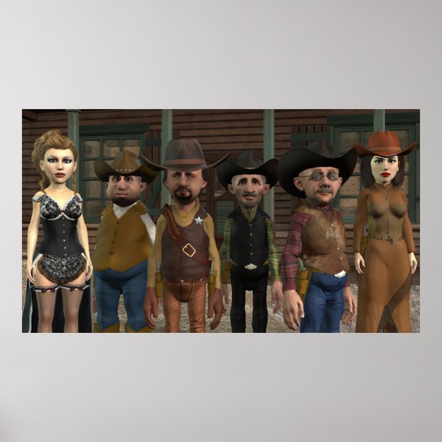 Westernt folk - stort Färg Poster (Framsidan)