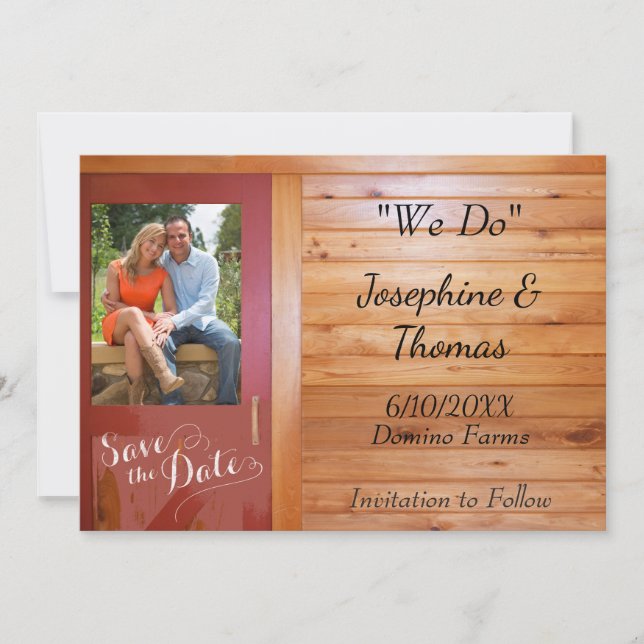 Westernt foto för land Spara datum Inbjudningar (Framsida)