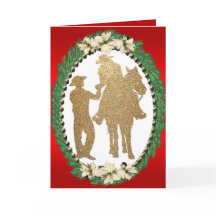 Westernt gratulationskort för Cowboy Cowgirl Horse
