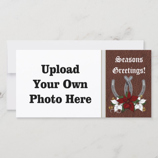 Westernt Helgdag-fotokort för hästar Julkort (Framsida)