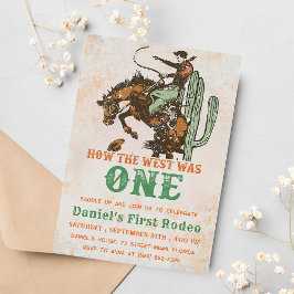 Westernt hur Västern var en första födelsedag Inbjudningar