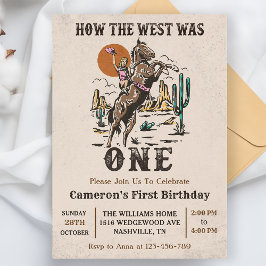 Westernt hur Västern var en första födelsedag Inbjudningar