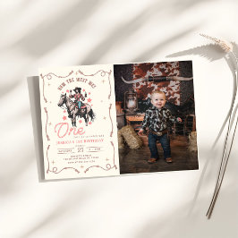 Westernt hur Västern var en rodeo 1:a födelsedagen Inbjudningar