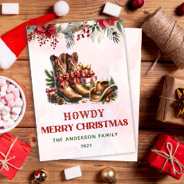 Westernt julkort för Boots-Helgdag