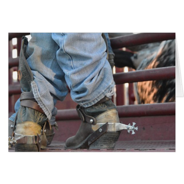 Westernt kort för Bull Rider och Bull (Framsidan Horizontal)