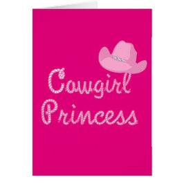 Westernt kort för Cowgirl Princess Card med Rosa h