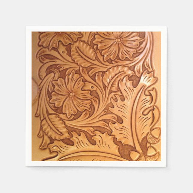 Westernt läder från Rustic land sydvästra stil Pappersservett (Framsidan)