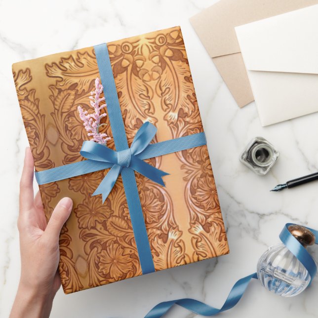 Westernt läder från Rustic land sydvästra stil Presentpapper (Gåvor)