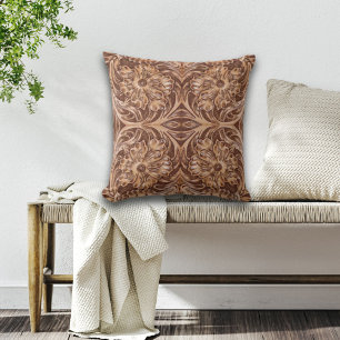 westernt läder i mönster kudde