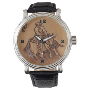 Westernt läder  Rodeo Cowboy Armbandsur