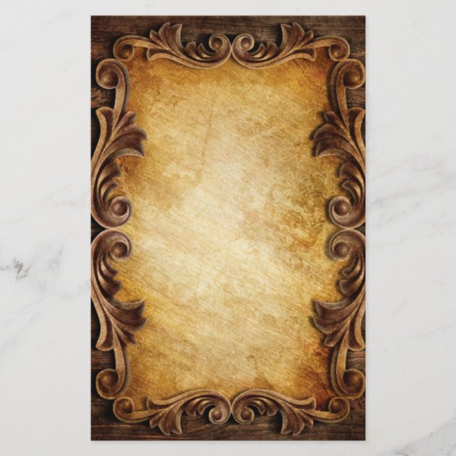 westernt landsbyggsbröllop för rustiktypografi brevpapper (Framsida)