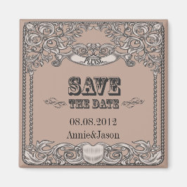 westernt landsbyggsbröllop för rustiktypografi magnet