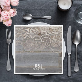 westernt landsbyggsbröllop från snöre i rostån pappersservett