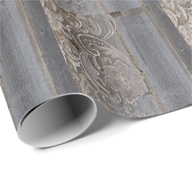 westernt landsbyggsbröllop från snöre i rostån presentpapper (Rullad Hörn)