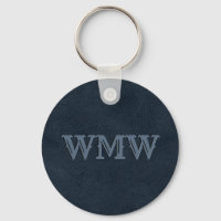 Westernt marint blåfaux-läder i monogram