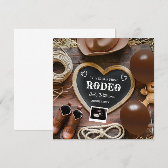 Westernt meddelande om CowboyGravid Inbjudningar (Fram/baksida)