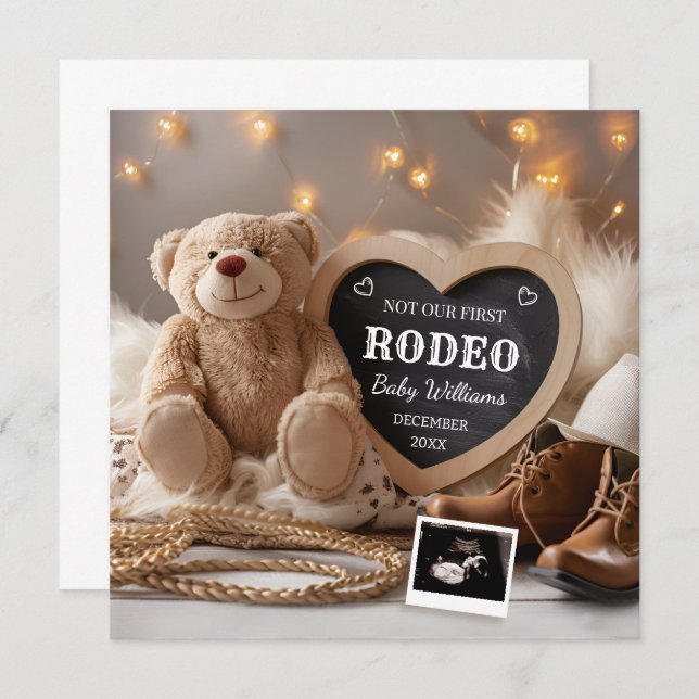 Westernt meddelande om CowboyGravid Inbjudningar (Fram/baksida)