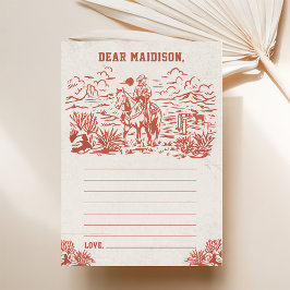 Westernt meddelandekort för knappbeskrivningar inbjudningar