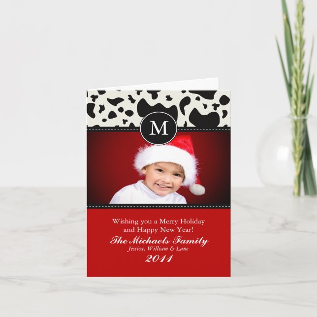 Westernt monogram julkort helgkort (Framsida)