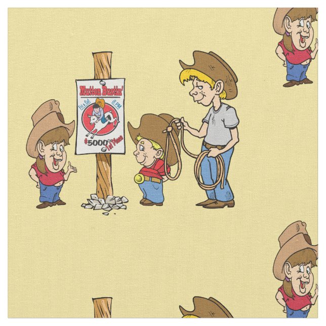 Westernt Mutton Bustin Kids RodeoFabric Tyg (Närbild)