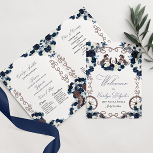 Westernt program för marinblå arro Quinceañera