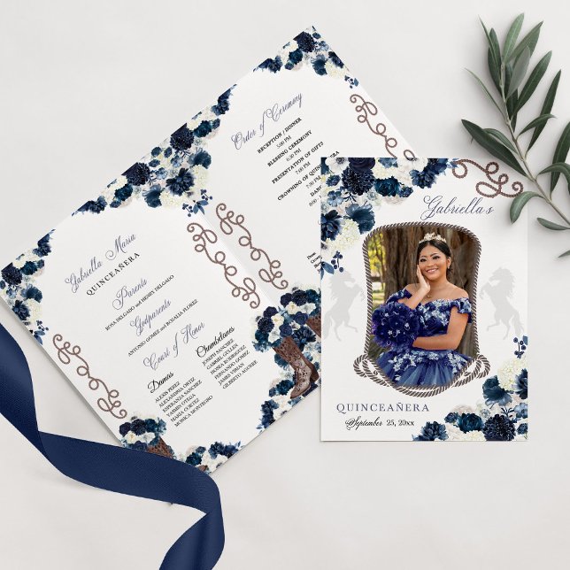 Westernt program för marinblå arro Quinceañera (Skapare uppladdad)