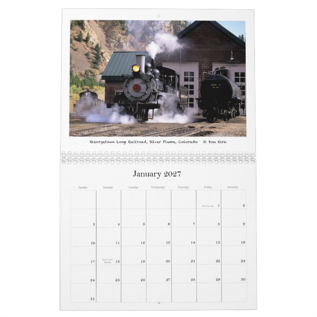 Westernt resa med tåg kalender (Jan 2027)