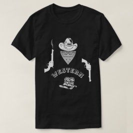 Westernt roligt, unikt, svart, anpassade t-shirt