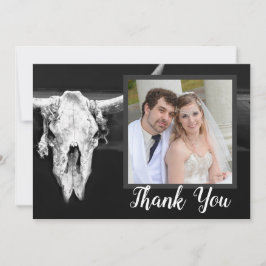Westernt Rustic Black and White Bull Skull Foto Tack Kort