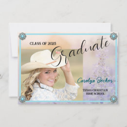 Westernt Stil Cowgirl Photo Grad-meddelande Meddelande