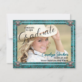 Westernt Stil Cowgirl Photo Grad-meddelande Meddelande