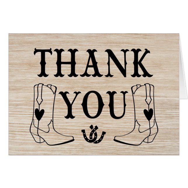 Westernt Tack Cowboy Boot-Landsbyggsbröllop OBS Kort (Framsidan Horizontal)