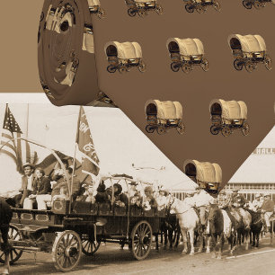 Westernt täckt vagn Cowboy Trail Ride Slips