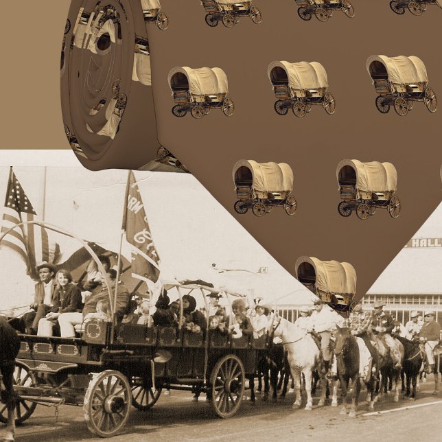 Westernt täckt vagn Cowboy Trail Ride Slips (Western necktie with a covered wagon)