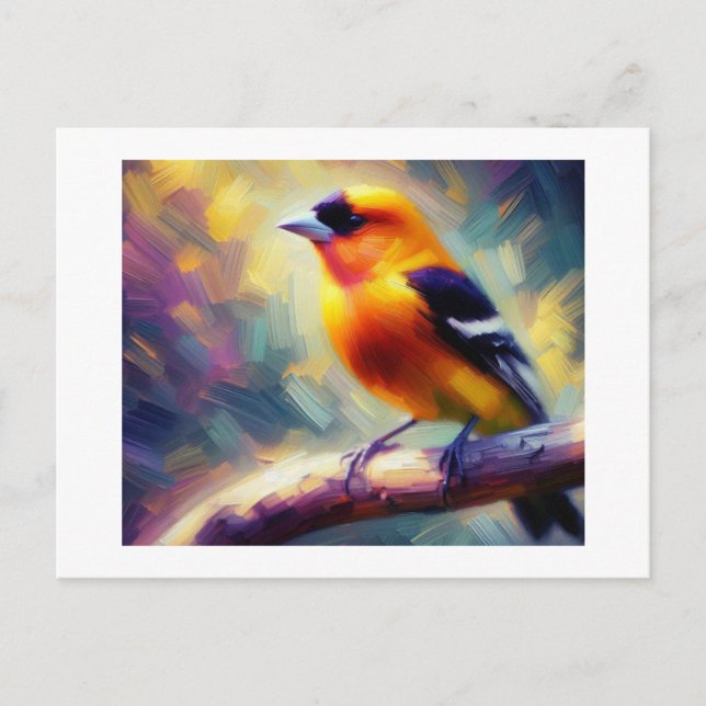 Westernt Tanager Bird, vykort (Framsida)