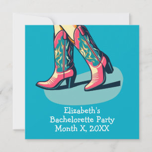 Westernt tema Cowgirl Boots Bachelorette Party Inbjudningar