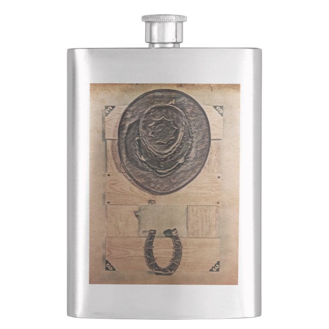 Westernt tema för klassisk kolv fickplunta (Framsidan)