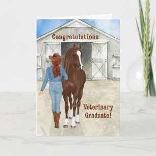 Westernt tema för Veterinary Student Cowgirl Kort
