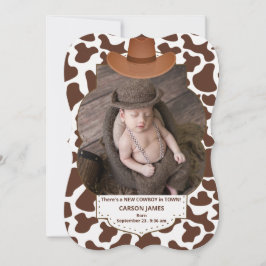 Westernt tema Little Cowboy Nyfödd bebis Photo Meddelande
