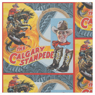 Westernt tryck för RodeoCowboyCollage med den rö Tyg