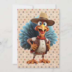 Westernt Turkiet-kort för happy thanksgiving Julkort
