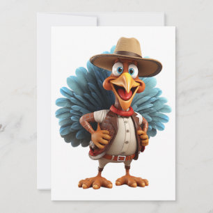 Westernt Turkiet-kort för happy thanksgiving Julkort