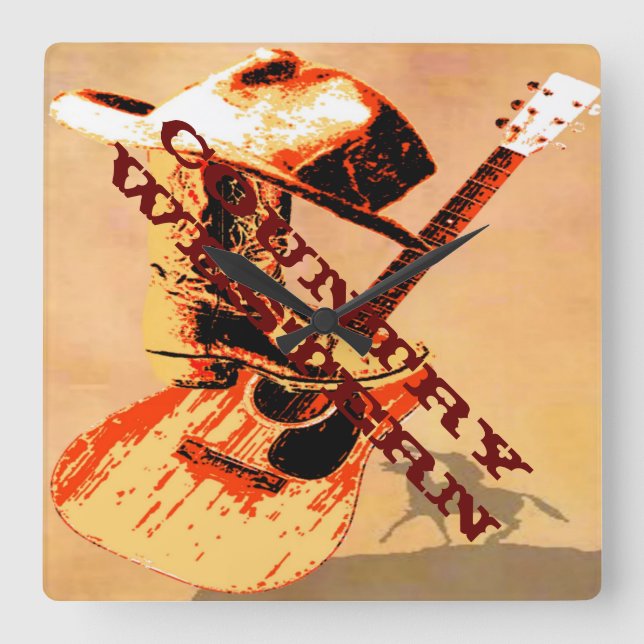 Westernt väggklocka i land (Framsida)