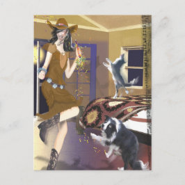 Westernt vykort för "Dancing Cowgirl" från Land