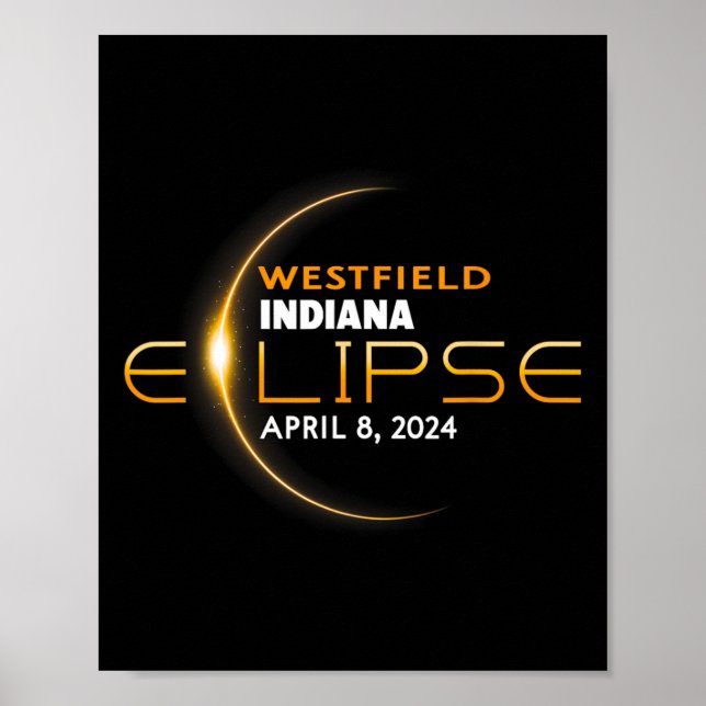 Westfield Indiana Total Solar Eclipse 2024 Poster (Framsidan)