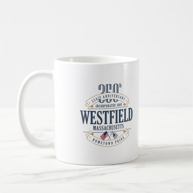 Westfield samlas., den 350. årsdagkaffemuggen kaffemugg (Vänster)